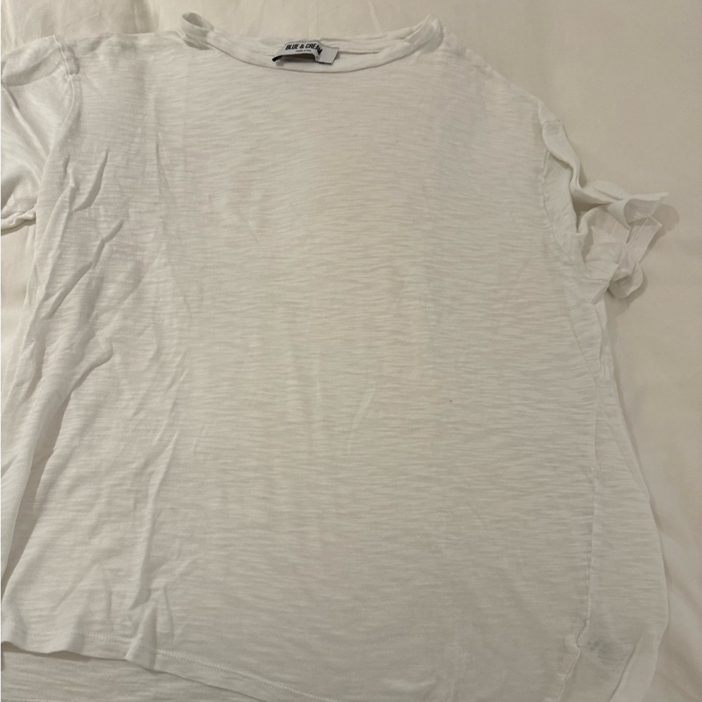 Men’s Blue & Cream white T shirt